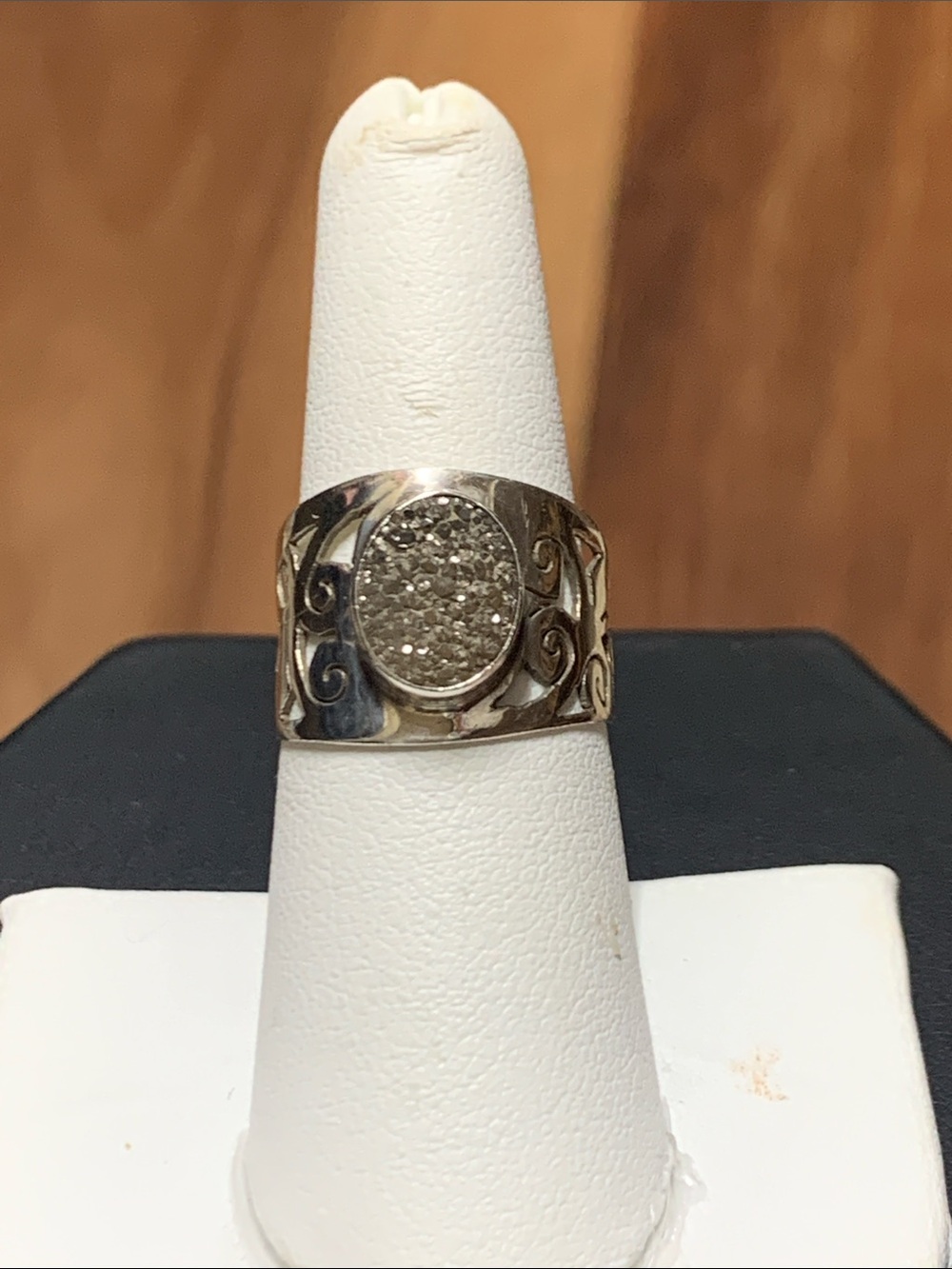 Sterling Silver Druzy Stone Ring